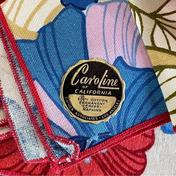 CaroLine of California 100% Cotton Tropical Fabric Napkins Bright Floral, 10 - Picture 5 of 6
